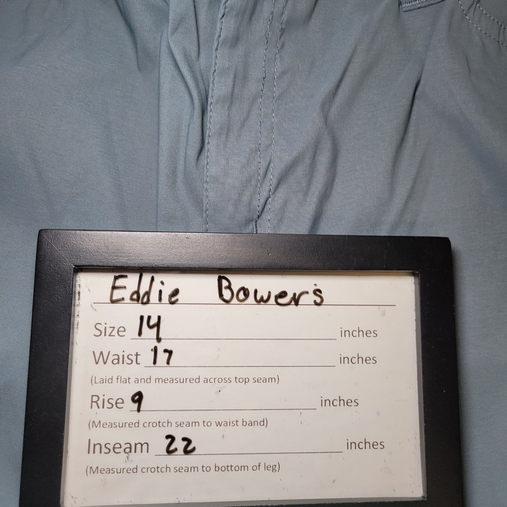 Eddie Bauer Womens Size 14 Baby Blue Capri Pants Hiking Outdoor Lightweight - Picture 4 of 5